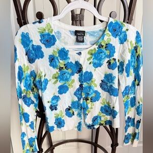 Rue21 Blue Rose Floral Shrug Sweater